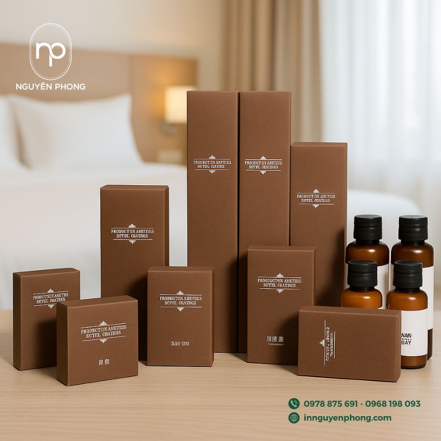 In hộp đựng đồ dùng khách sạn giá rẻ